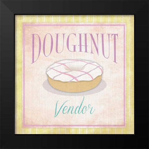 Doughnuts Black Modern Wood Framed Art Print by Grey, Jace