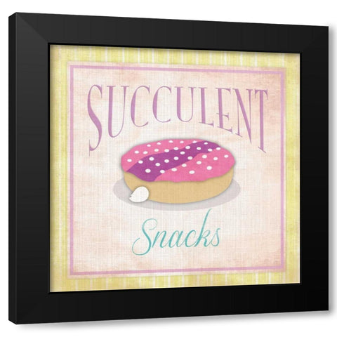 Doughnuts 2 Black Modern Wood Framed Art Print by Grey, Jace