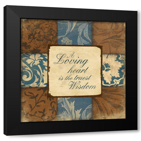 BluebrownPatch inspirational Black Modern Wood Framed Art Print by Grey, Jace