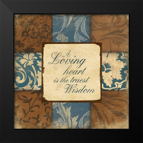 BluebrownPatch inspirational Black Modern Wood Framed Art Print by Grey, Jace