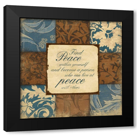 BluebrownPatch inspirational 2 Black Modern Wood Framed Art Print by Grey, Jace