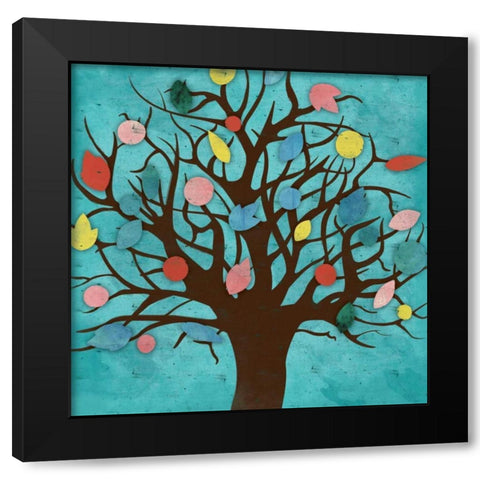 Tree Black Modern Wood Framed Art Print with Double Matting by Grey, Jace