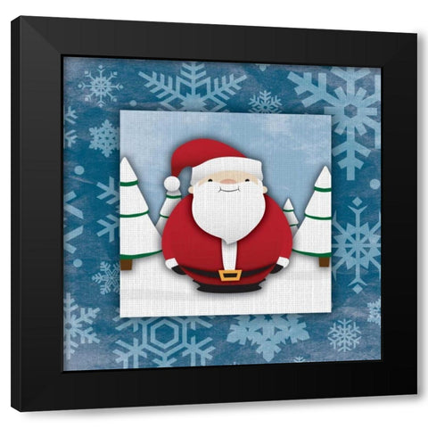 Santa Black Modern Wood Framed Art Print by Grey, Jace