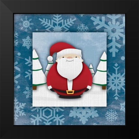 Santa Black Modern Wood Framed Art Print by Grey, Jace