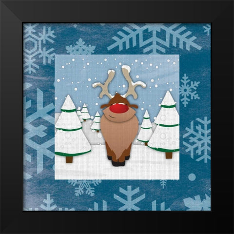 Reindeer Black Modern Wood Framed Art Print by Grey, Jace