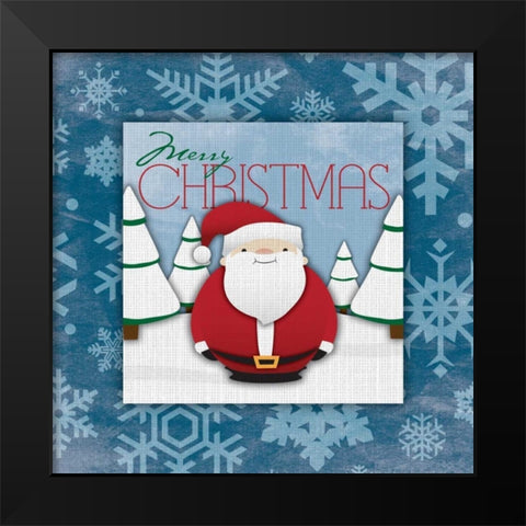 Merry christmas Black Modern Wood Framed Art Print by Grey, Jace