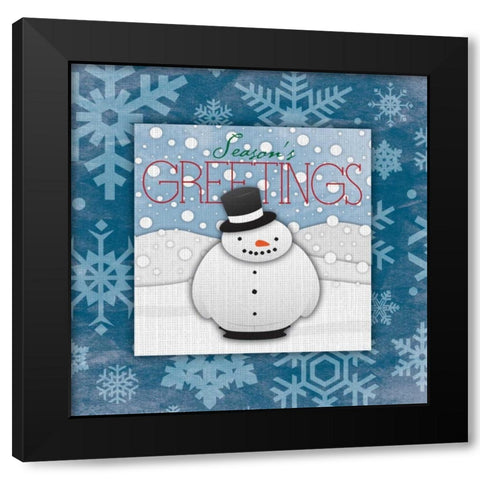 Seasons Greeting Black Modern Wood Framed Art Print by Grey, Jace