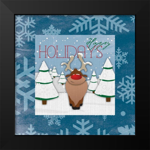 Happy holidays Black Modern Wood Framed Art Print by Grey, Jace