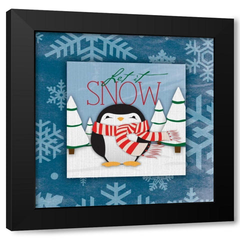 Let it snow Black Modern Wood Framed Art Print with Double Matting by Grey, Jace