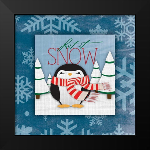 Let it snow Black Modern Wood Framed Art Print by Grey, Jace