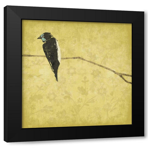 Birds on branch Black Modern Wood Framed Art Print with Double Matting by Grey, Jace