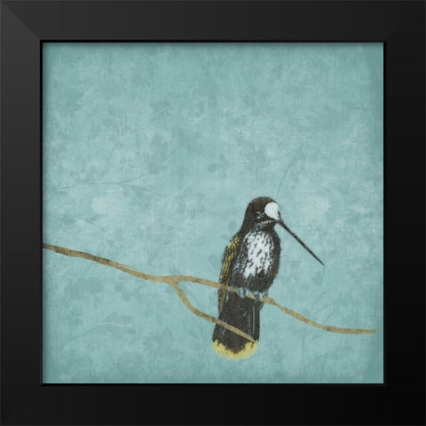 Bird on branch 2 Black Modern Wood Framed Art Print by Grey, Jace