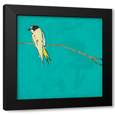 Bird on branch 4 Black Modern Wood Framed Art Print by Grey, Jace