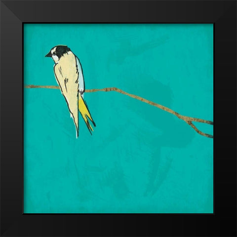 Bird on branch 4 Black Modern Wood Framed Art Print by Grey, Jace