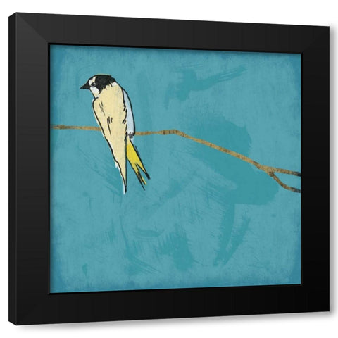 Birds on branch Black Modern Wood Framed Art Print by Grey, Jace