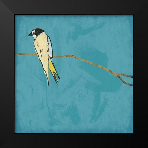 Birds on branch Black Modern Wood Framed Art Print by Grey, Jace