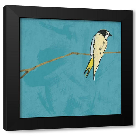 Birds on branch Black Modern Wood Framed Art Print with Double Matting by Grey, Jace