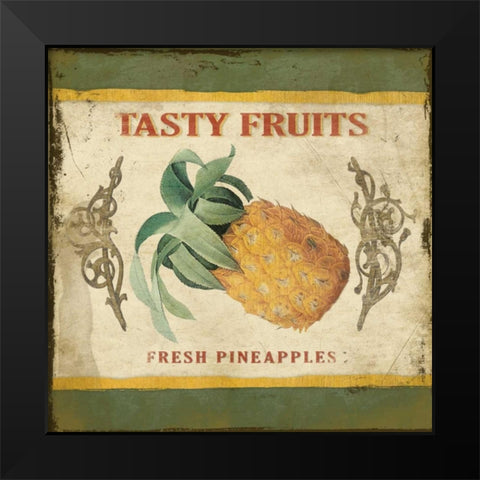 Pineapple Black Modern Wood Framed Art Print by Grey, Jace