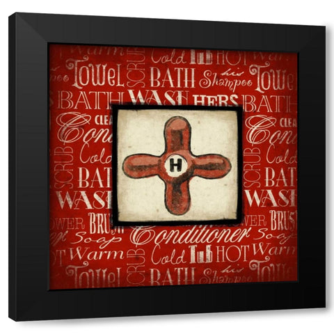 Hot knob Bath Black Modern Wood Framed Art Print with Double Matting by Grey, Jace