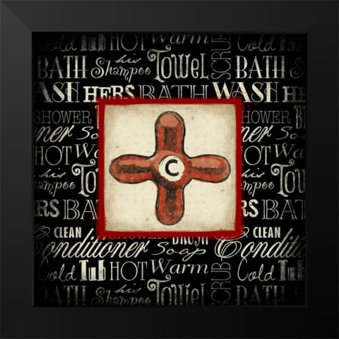 Cold knob Bath Black Modern Wood Framed Art Print by Grey, Jace