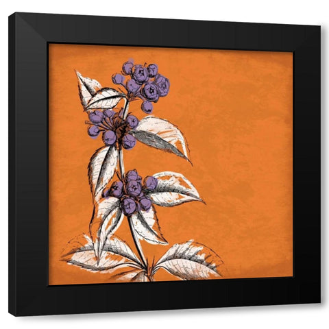 Flowers Black Modern Wood Framed Art Print by Grey, Jace