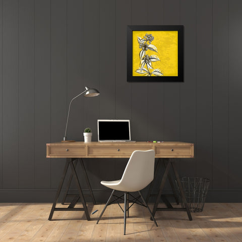 Flowers 3 Black Modern Wood Framed Art Print by Grey, Jace