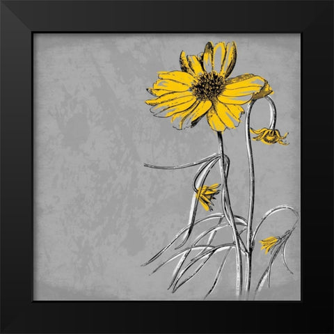 Flowers 4 Black Modern Wood Framed Art Print by Grey, Jace