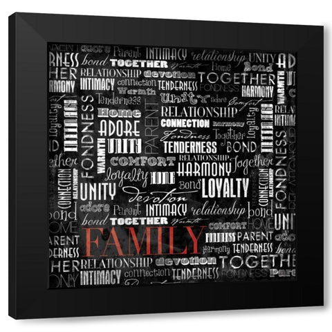 FAMILY Black Modern Wood Framed Art Print with Double Matting by Grey, Jace