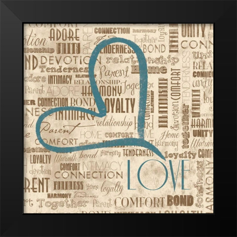 LOVE Black Modern Wood Framed Art Print by Grey, Jace