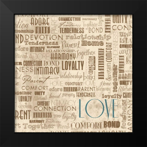 LOVE Black Modern Wood Framed Art Print by Grey, Jace