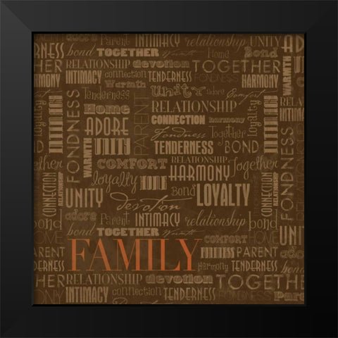 FAMILY Black Modern Wood Framed Art Print by Grey, Jace