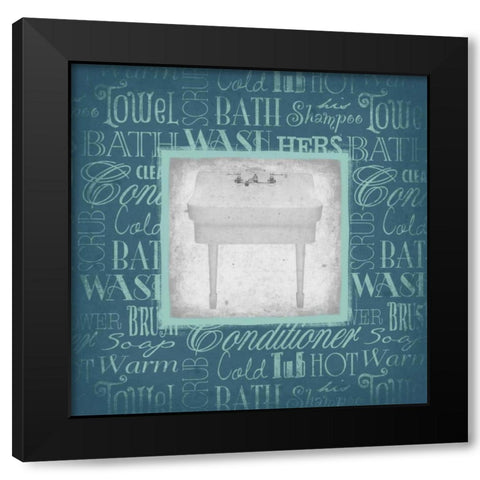 SINK Black Modern Wood Framed Art Print with Double Matting by Grey, Jace