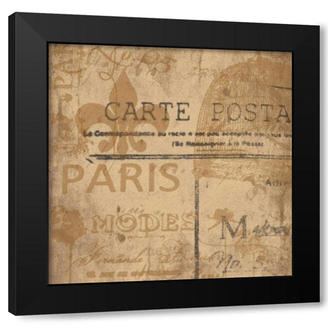 Paris B Black Modern Wood Framed Art Print with Double Matting by Grey, Jace