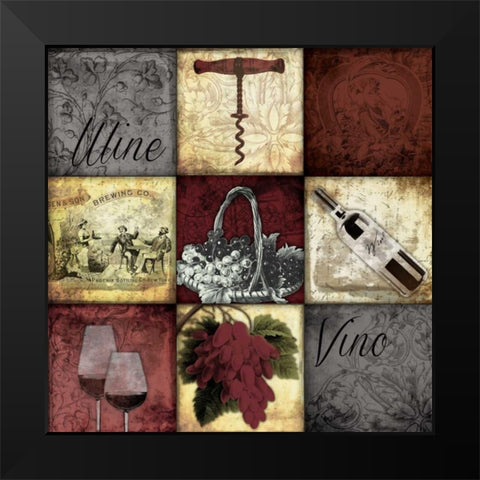 Wine 9patch2 Black Modern Wood Framed Art Print by Grey, Jace