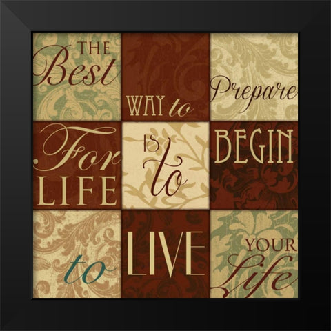 9 patch Black Modern Wood Framed Art Print by Grey, Jace
