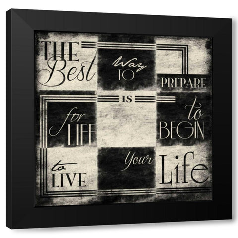 9 patch Black Modern Wood Framed Art Print with Double Matting by Grey, Jace