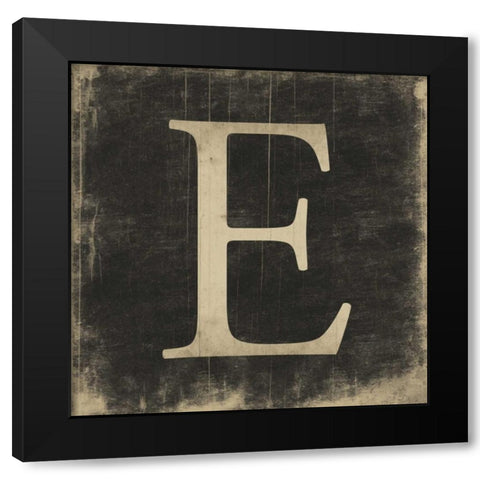 E Black Modern Wood Framed Art Print with Double Matting by Grey, Jace