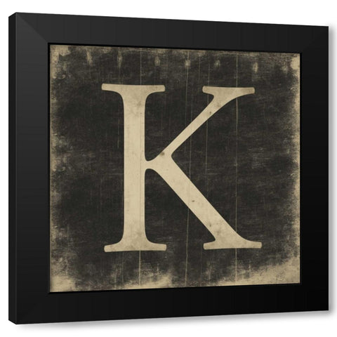 K Black Modern Wood Framed Art Print with Double Matting by Grey, Jace
