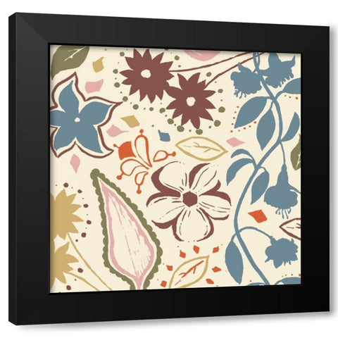 Basic Floral Black Modern Wood Framed Art Print by Grey, Jace