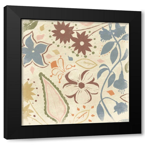 Basic Floral 2 Black Modern Wood Framed Art Print by Grey, Jace