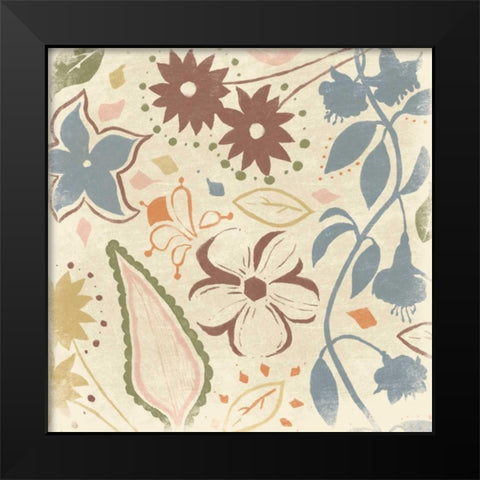 Basic Floral 2 Black Modern Wood Framed Art Print by Grey, Jace