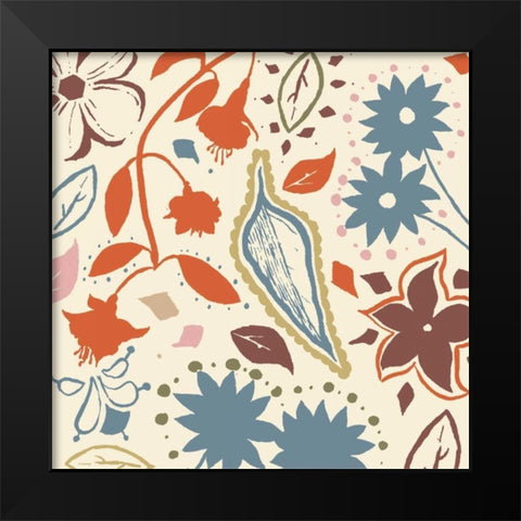 Basic Floral 3 Black Modern Wood Framed Art Print by Grey, Jace