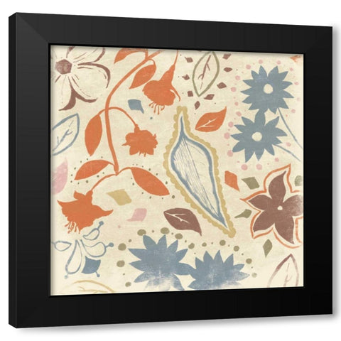 Basic Floral 4 Black Modern Wood Framed Art Print by Grey, Jace