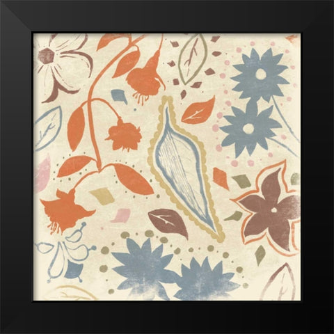 Basic Floral 4 Black Modern Wood Framed Art Print by Grey, Jace