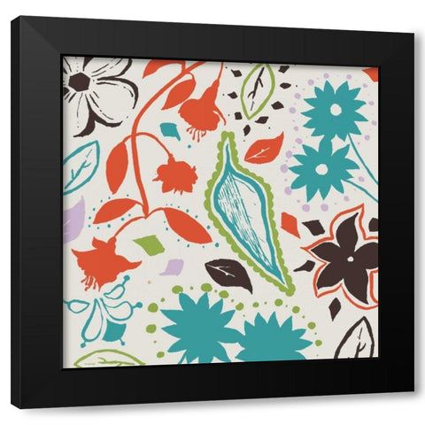 Basic Floral 5 Black Modern Wood Framed Art Print by Grey, Jace