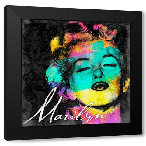 Marilyn Colorful Black Modern Wood Framed Art Print with Double Matting by Grey, Jace