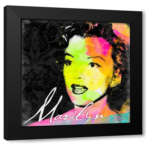 Marilyn Colorful Black Modern Wood Framed Art Print with Double Matting by Grey, Jace