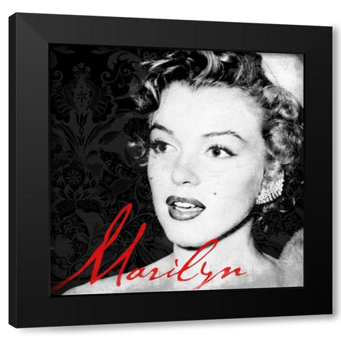 Marilyn Black Modern Wood Framed Art Print with Double Matting by Grey, Jace