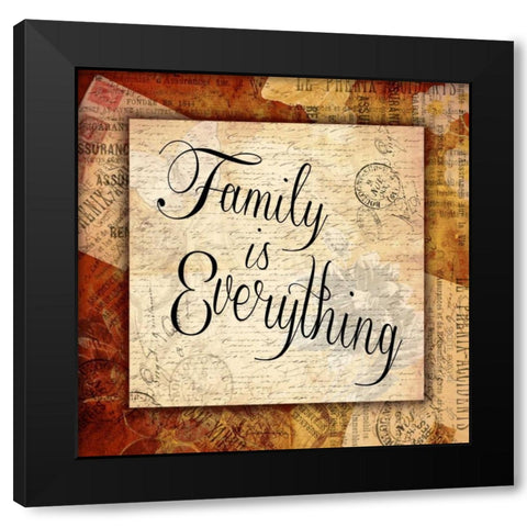 FAMILY IS EVERYTHING Black Modern Wood Framed Art Print by Grey, Jace