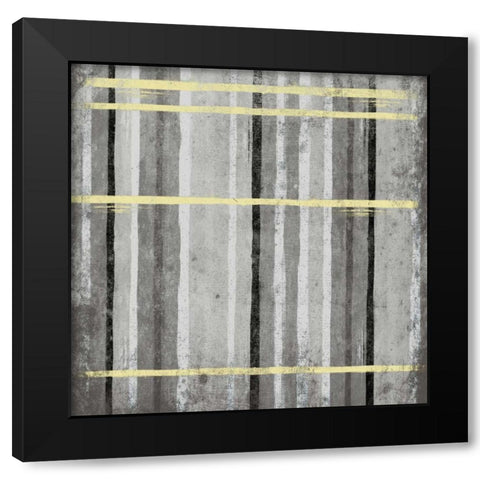 YG Stripes Black Modern Wood Framed Art Print by Grey, Jace